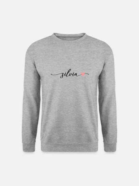 Silvia Nome Calligrafia Font - Felpa unisex - grigio chiaro melange