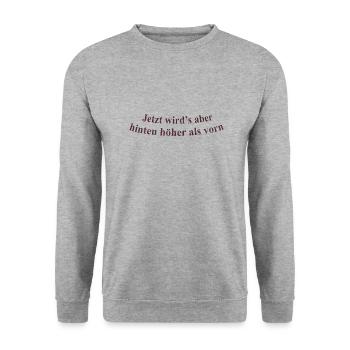 Hinten höher als Vorn - Unisex Pullover - Weißgrau meliert - Vorne - Alina (178cm) & Michal (187cm)