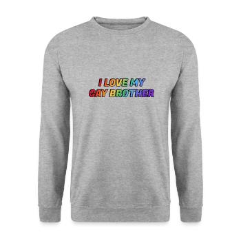 J’aime mon frère gay - Sweat-shirt Unisexe - gris chiné - Devant - Alina (178cm) & Michal (187cm)