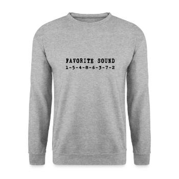 V8 Favorite Sound - Auto Geschenk Idee Shirt schw - Unisex Pullover - Weißgrau meliert - Vorne - Alina (178cm) & Michal (187cm)