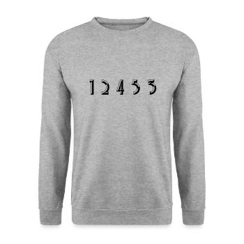 12453 - Farbwechsel - Unisex Pullover - Weißgrau meliert - Vorne - Alina (178cm) & Michal (187cm)