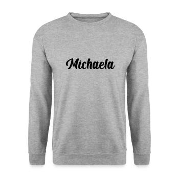 Michaela - Unisex Pullover - Weißgrau meliert - Vorne - Alina (178cm) & Michal (187cm)