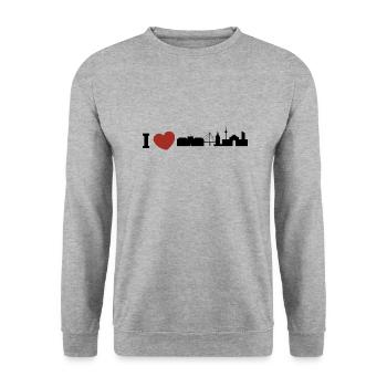Mannheim Monnem Mannheimat - Unisex Pullover - Weißgrau meliert - Vorne - Alina (178cm) & Michal (187cm)