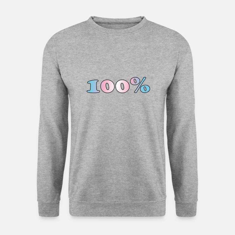 100 Prozent trans - Unisex Pullover - Weißgrau meliert
