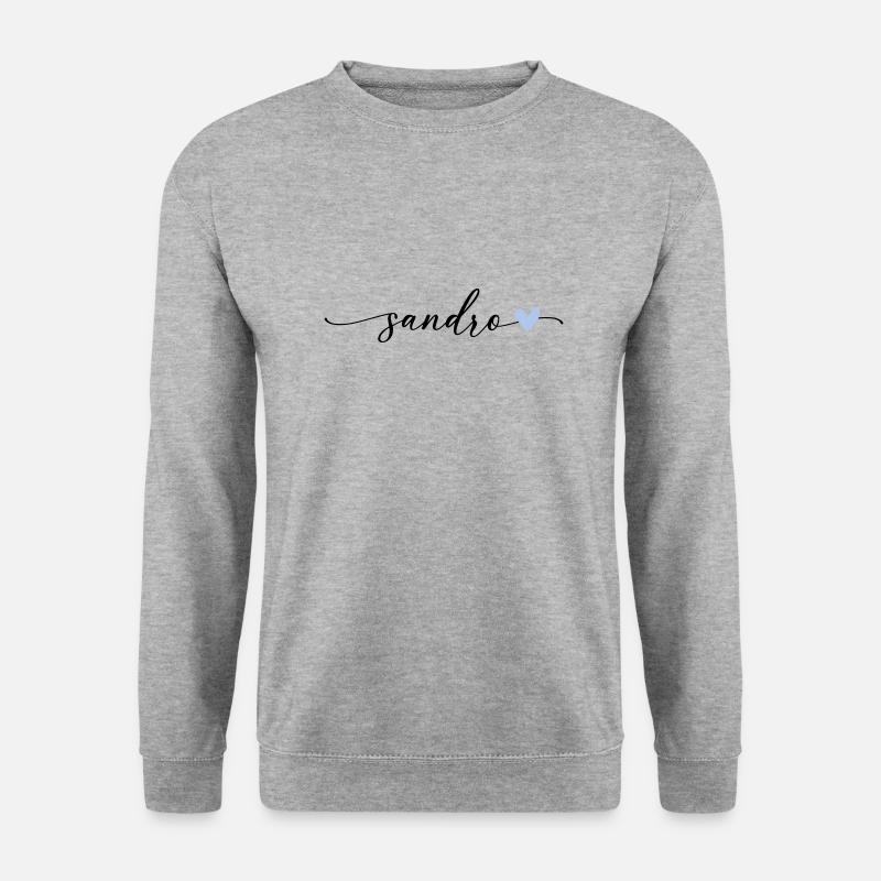 Sandro Name Calligraphy Font - Unisex Sweatshirt - salt & pepper