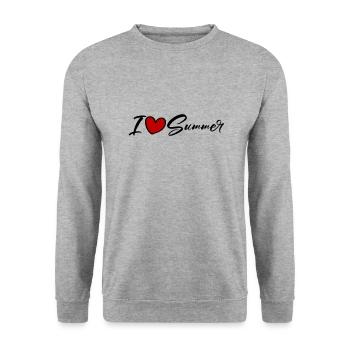 Ich Liebe Sommer - Unisex Pullover - Weißgrau meliert - Vorne - Alina (178cm) & Michal (187cm)