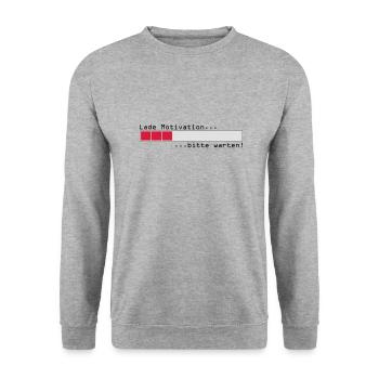Ladebalken - Unisex Pullover - Weißgrau meliert - Vorne - Alina (178cm) & Michal (187cm)