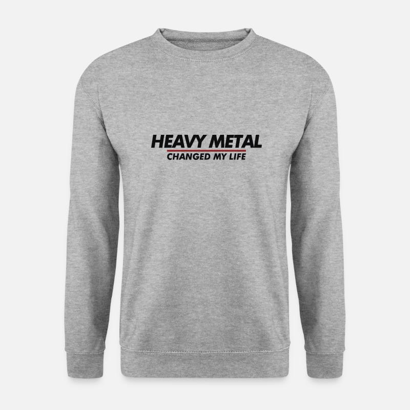 Heavy Metal hat mein Leben verändert - Unisex Pullover - Weißgrau meliert