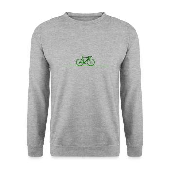Rennrad Herzschlag Fahrrad Herzlinie - Unisex Pullover - Weißgrau meliert - Vorne - Alina (178cm) & Michal (187cm)