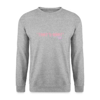 Das hat sie gesagt - Unisex Pullover - Weißgrau meliert - Vorne - Alina (178cm) & Michal (187cm)