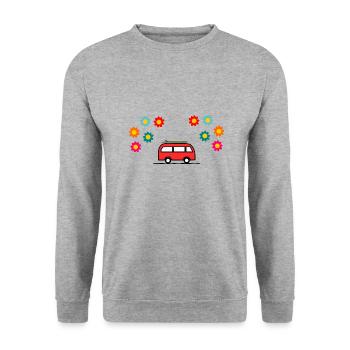 BONNE FÊTE PAPA. PAPA. FÊTE DES PÈRES. PÈRE - Sweat-shirt Unisexe - gris chiné - Devant - Alina (178cm) & Michal (187cm)