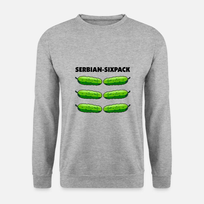 serbian sixpack - serbischer Waschbrettbauch - Unisex Pullover - Weißgrau meliert