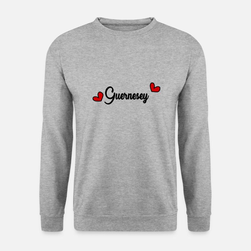 GUERNSEY. INSEL - Unisex Pullover - Weißgrau meliert