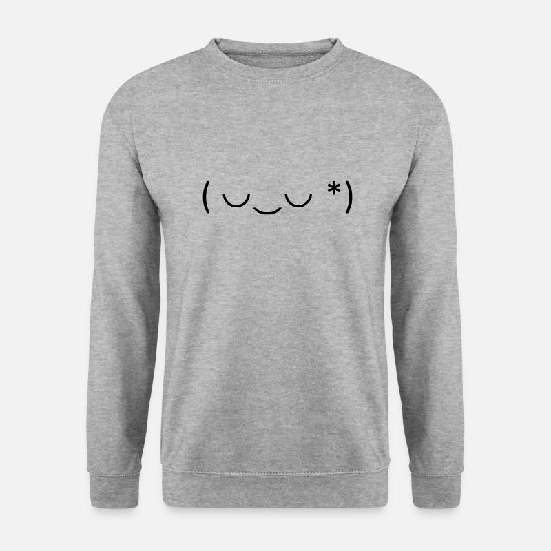 Sanftes Lächeln, großer Charme! 😊 - Unisex Pullover - Weißgrau meliert