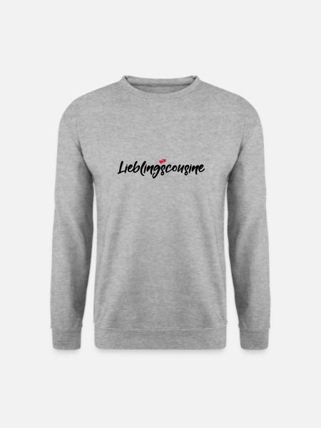 Lieblingscousine beste Cousine Spruch Geschenk - Unisex Pullover - Weißgrau meliert
