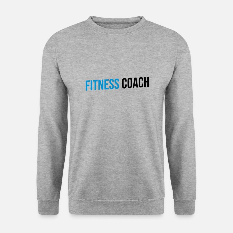 fitness coach blue and black - Unisex Pullover - Weißgrau meliert