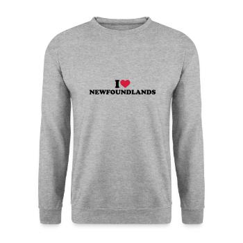 Neufundländer - Unisex Pullover - Weißgrau meliert - Vorne - Alina (178cm) & Michal (187cm)