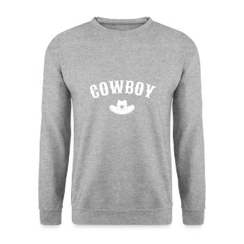 Cowboy immeron T-Shirt Reiten - Unisex Pullover - Weißgrau meliert - Vorne - Alina (178cm) & Michal (187cm)