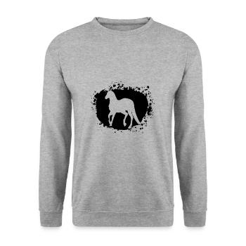 Horse Stallion Ross Equestrian Sport - Unisex Sweatshirt - salt & pepper - Front - Alina (178cm) & Michal (187cm)