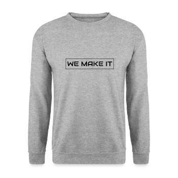 Hund Chien - Sweat-shirt Unisexe - gris chiné - Devant - Alina (178cm) & Michal (187cm)