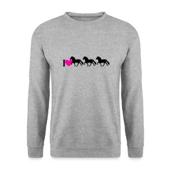 I Love Icelanders - Unisex Sweatshirt - salt & pepper - Front - Alina (178cm) & Michal (187cm)