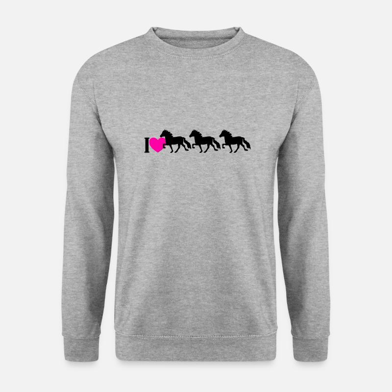 I Love Isländer - Unisex Pullover - Weißgrau meliert