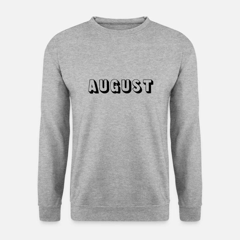Name - August - Unisex Pullover - Weißgrau meliert