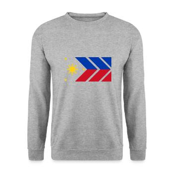 Philippinen Filipino Flagge Stolz I Geschenk - Unisex Pullover - Weißgrau meliert - Vorne - Alina (178cm) & Michal (187cm)