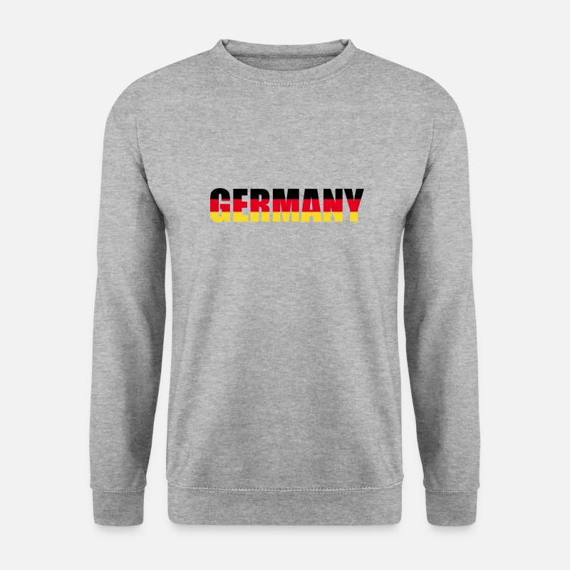 Germany Schriftzug in den Nationalfarben - Unisex Pullover - Weißgrau meliert