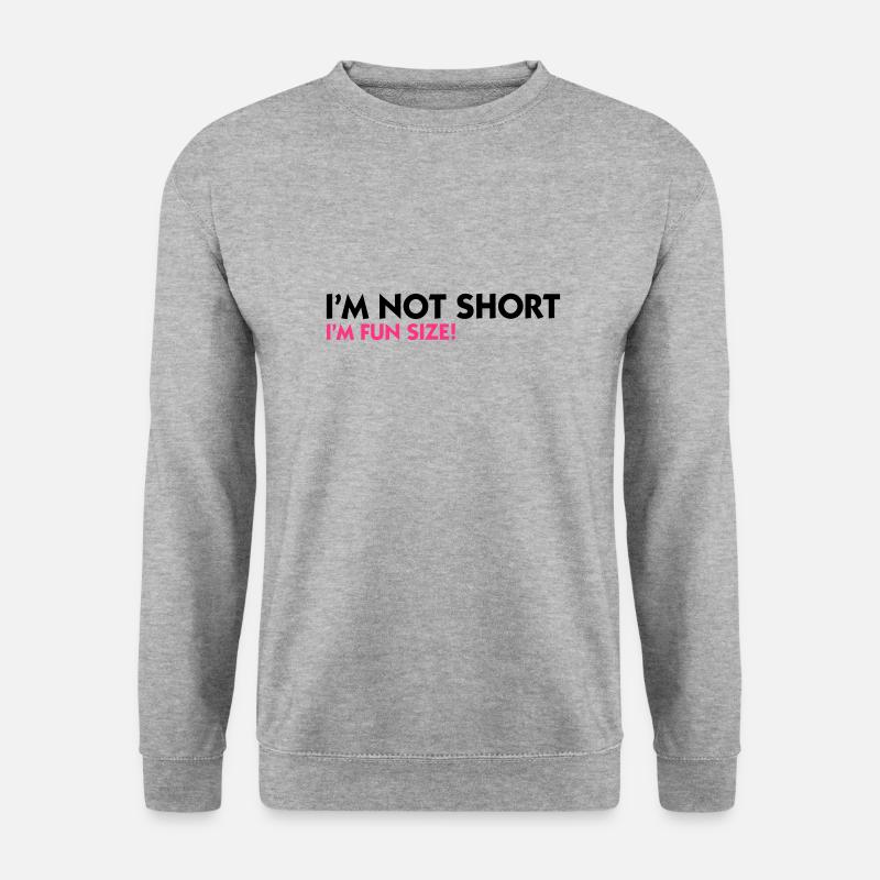 Ich bin nicht klein. Ich bin Spaß-Größe! - Unisex Pullover - Weißgrau meliert