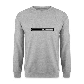 50 percent - Unisex Sweatshirt - salt & pepper - Front - Alina (178cm) & Michal (187cm)