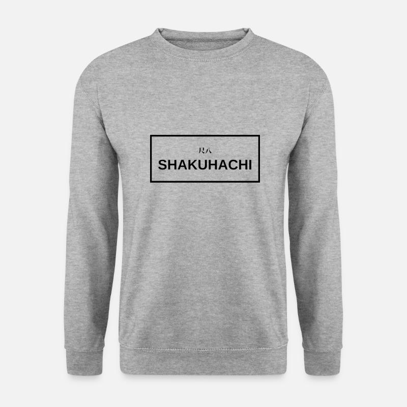 Japanische Bambuslängsflöte Shakuhachi - Unisex Pullover - Weißgrau meliert