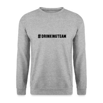 # drinkingteam - Unisex Pullover - Weißgrau meliert - Vorne - Alina (178cm) & Michal (187cm)