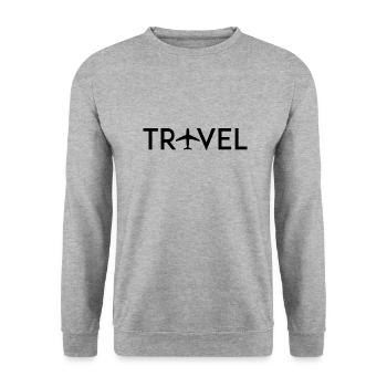 Travel - Unisex Sweatshirt - salt & pepper - Front - Alina (178cm) & Michal (187cm)