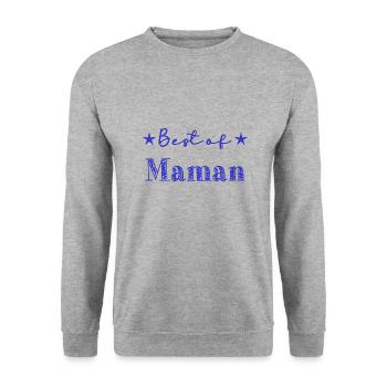 FÊTE DES MÈRES. BONNE FÊTE MAMAN. MAMAN. FÊTE - Sweat-shirt Unisexe - gris chiné - Devant - Alina (178cm) & Michal (187cm)