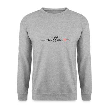 Saule Nom Prénom Calligraphie Script - Sweat-shirt Unisexe - gris chiné - Devant - Alina (178cm) & Michal (187cm)