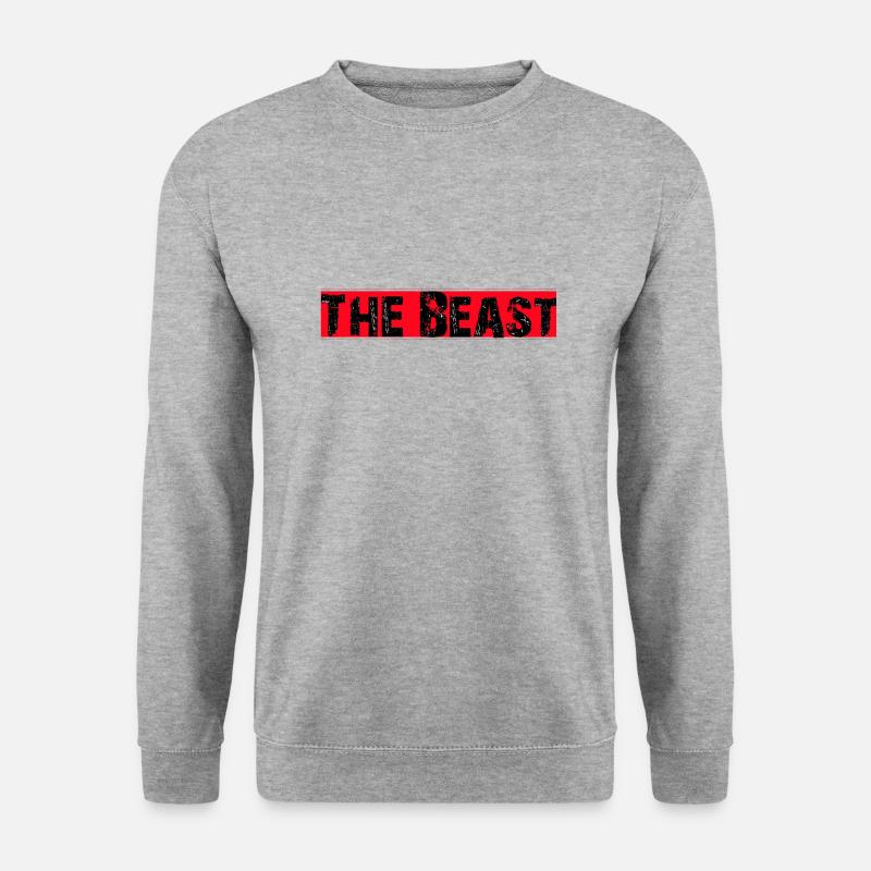 the beast, monster, schriftzug - Unisex Pullover - Weißgrau meliert