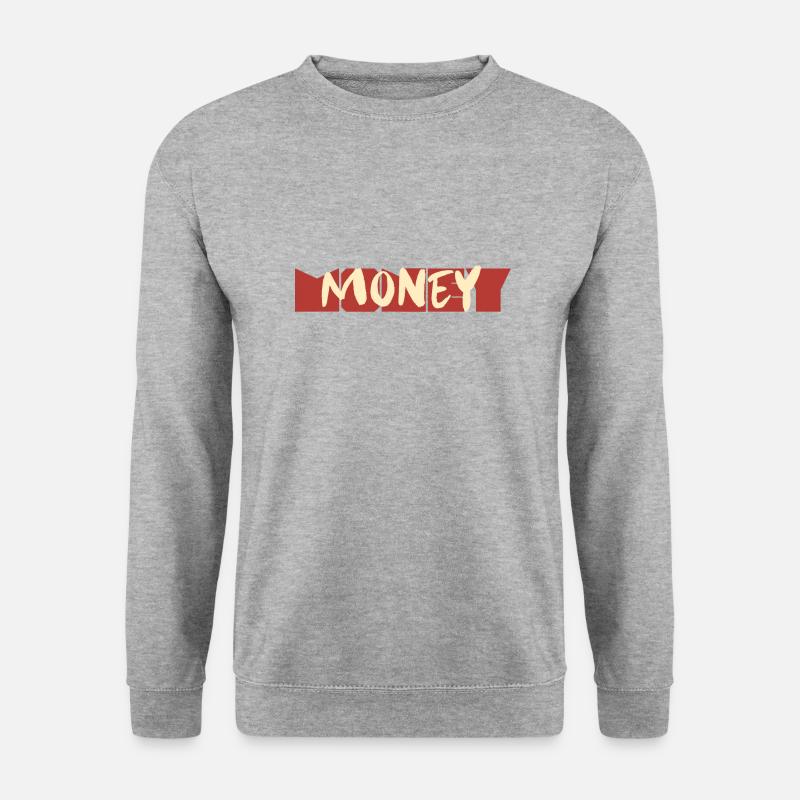 Money - Geld - Unisex Pullover - Weißgrau meliert