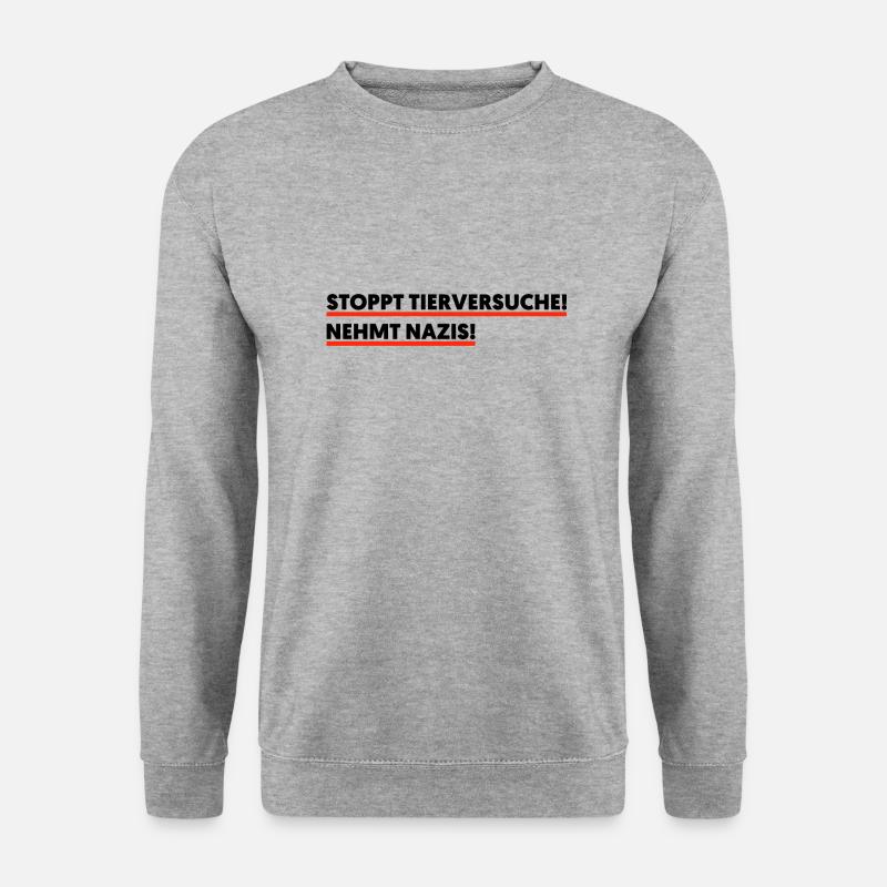 Stoppt Tierversuche - Unisex Pullover - Weißgrau meliert