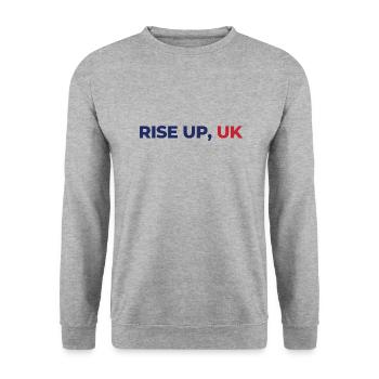 Rise Up, UK - Unisex Sweatshirt - salt & pepper - Front - Alina (178cm) & Michal (187cm)