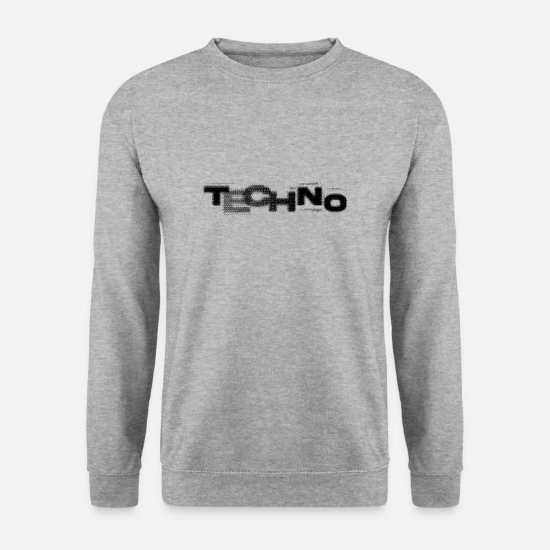Techno Bitmap Digitales Logo - Unisex Pullover - Weißgrau meliert