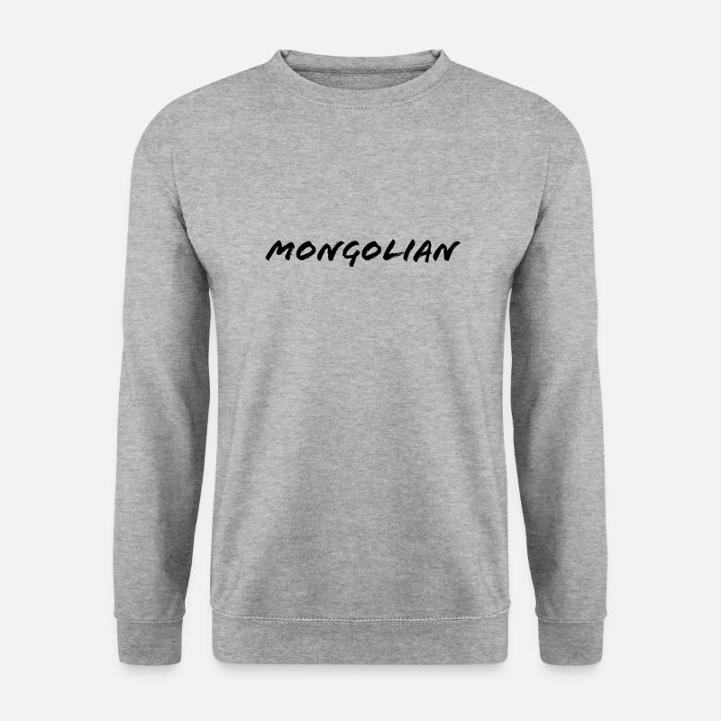 mongolisch - Unisex Pullover - Weißgrau meliert