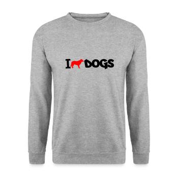 dog i love 02 - Unisex Pullover - Weißgrau meliert - Vorne - Alina (178cm) & Michal (187cm)