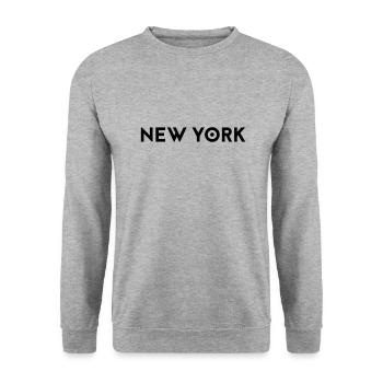 NEW YORK - Sweat-shirt Unisexe - gris chiné - Devant - Alina (178cm) & Michal (187cm)