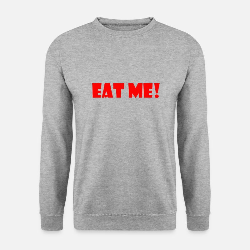 Eat me - Unisex Pullover - Weißgrau meliert