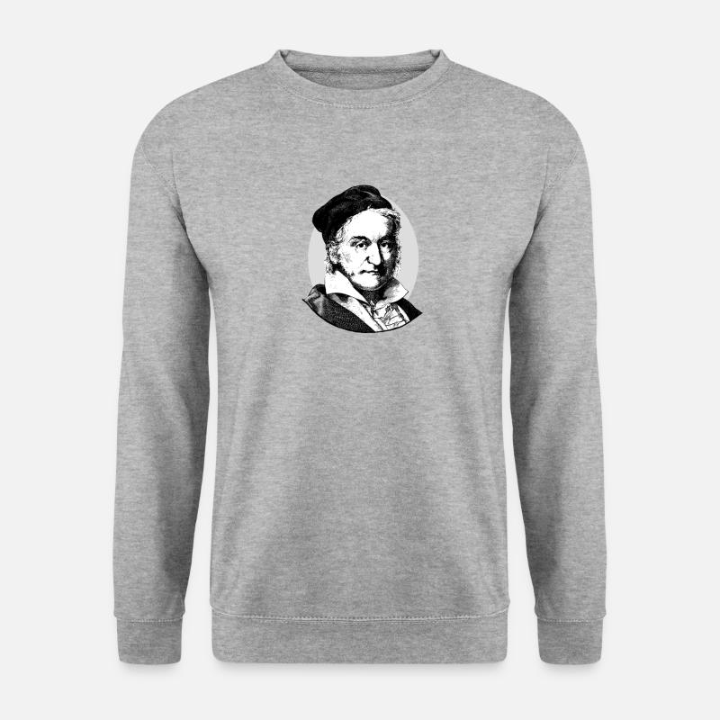 Gauß / Gauss der deutsche Mathematiker & Physiker - Unisex Pullover - Weißgrau meliert