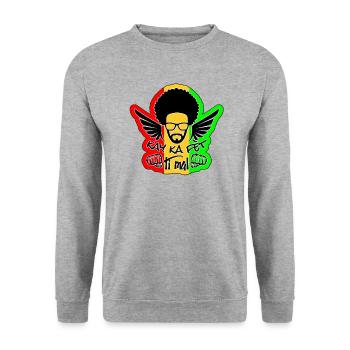 Kay ka fèt ti mal - Sweat-shirt Unisexe - gris chiné - Devant - Alina (178cm) & Michal (187cm)