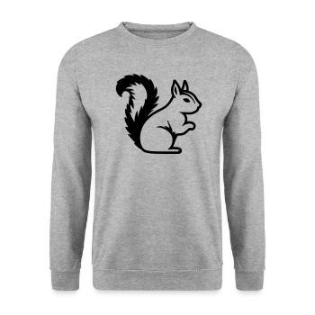 Eichhörnchen - Unisex Pullover - Weißgrau meliert - Vorne - Alina (178cm) & Michal (187cm)