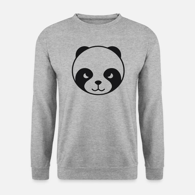 Panda - Unisex Pullover - Weißgrau meliert