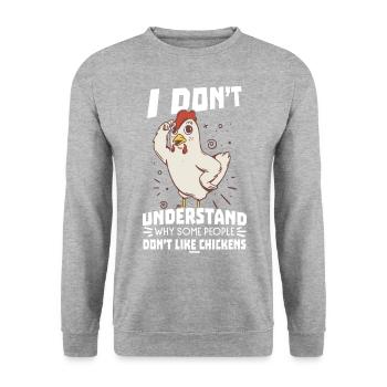 Poulet - Sweat-shirt Unisexe - gris chiné - Devant - Alina (178cm) & Michal (187cm)
